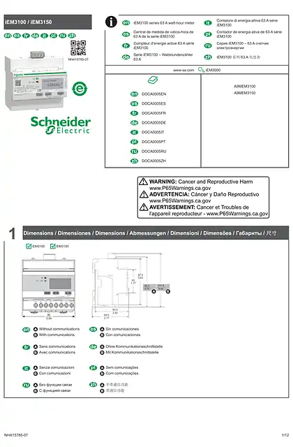 schneider施耐德iEM3100 _ iEM3150 - 说明书
